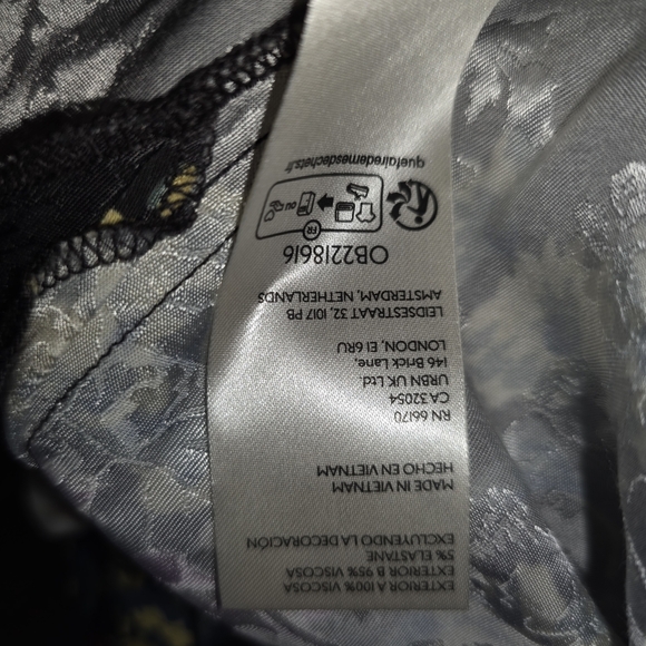 NWT Anthropologie Twofar Black Floral Midi Dress M – Elegant Jacquard Slip Style - Picture 16 of 16